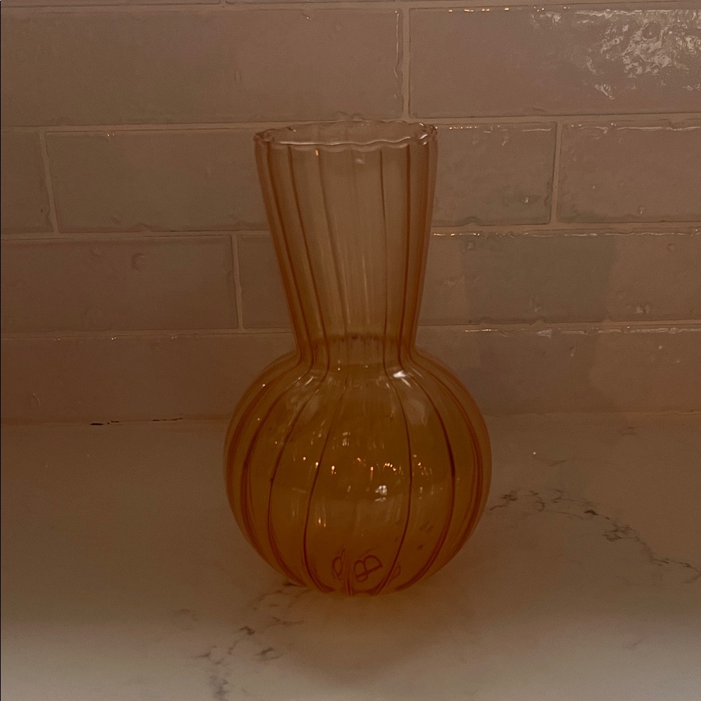 Warm Yellow Glass Vase